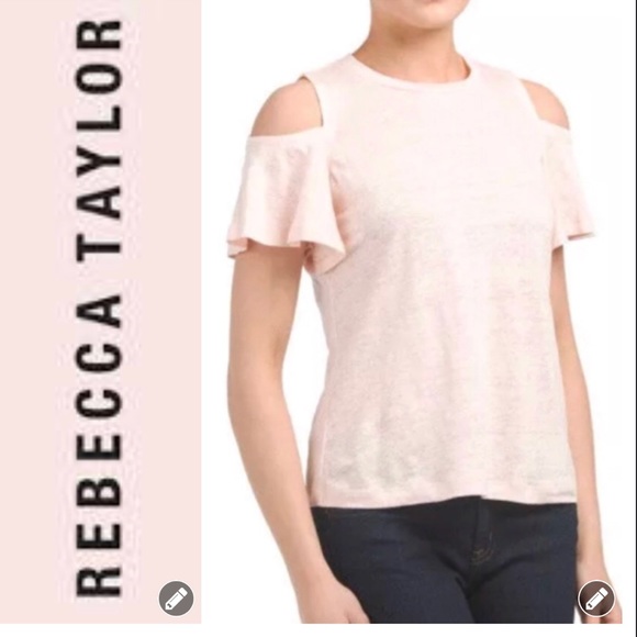 Rebecca Taylor Tops - NWT Rebecca Taylor Cold Shoulder Linen Tee